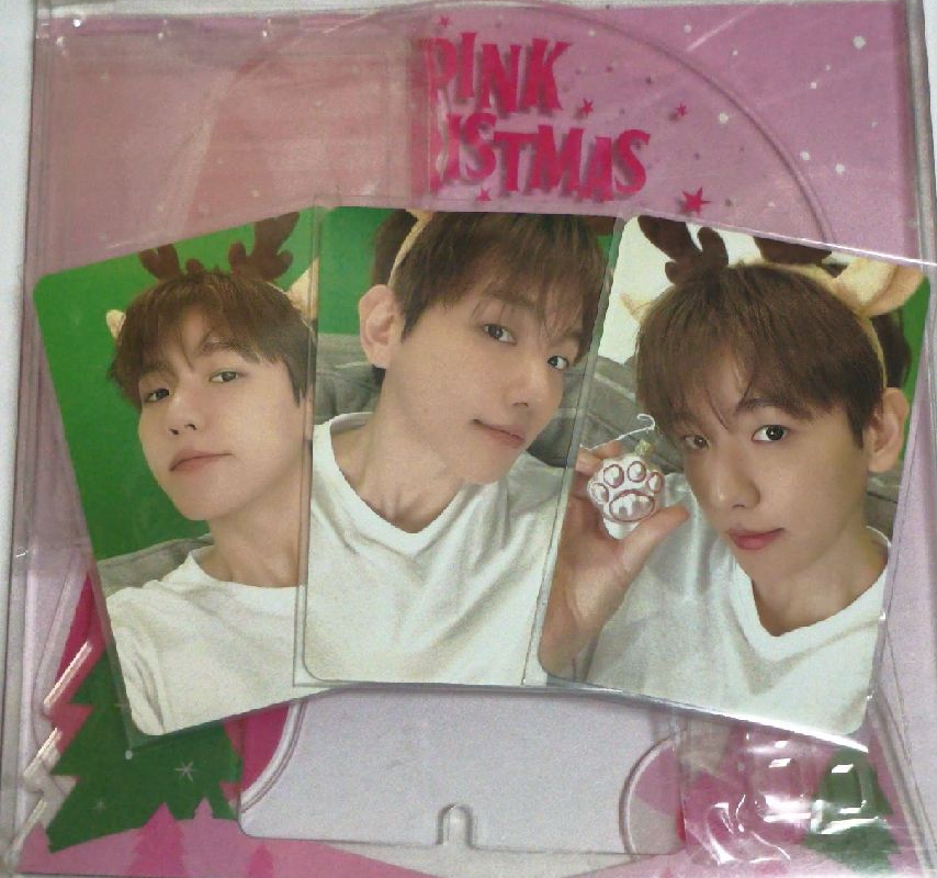 EXO 2023 PINK CHRISTMAS小卡+小卡展示立牌 