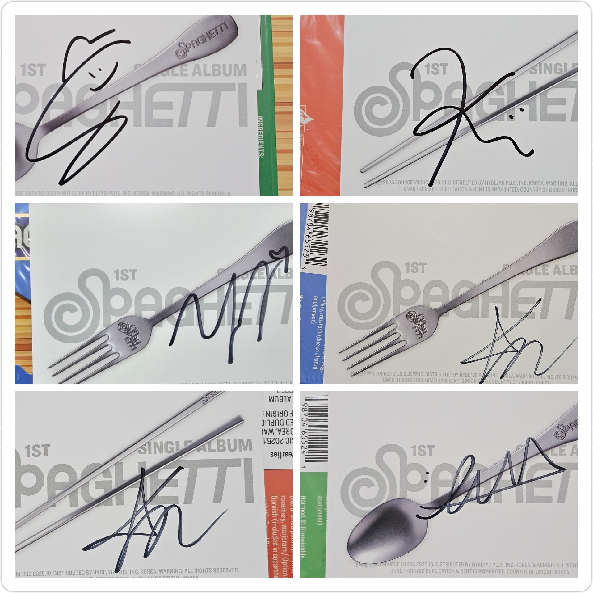 🍝 現貨【美國官網】LE SSERAFIM 已拆封 簽名專輯 1st Single SPAGHETTI 親筆簽名 CD