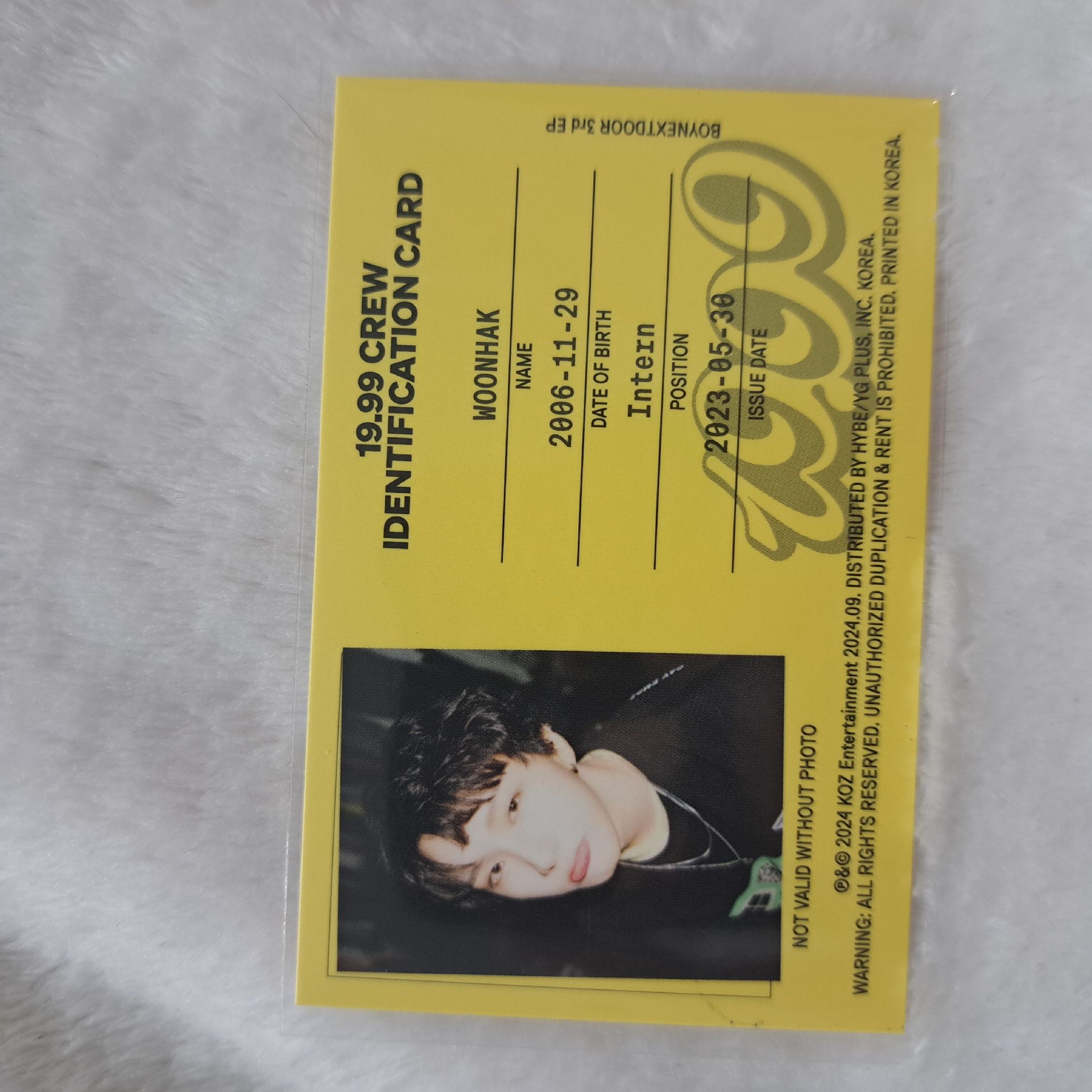 BOYNEXTDOOR 19.99 專輯卡 ID卡 金雲鶴