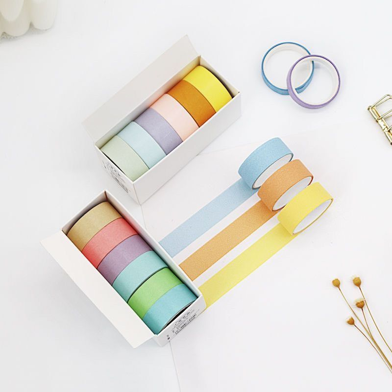 素色紙膠帶1.5C一組六入顏色隨機