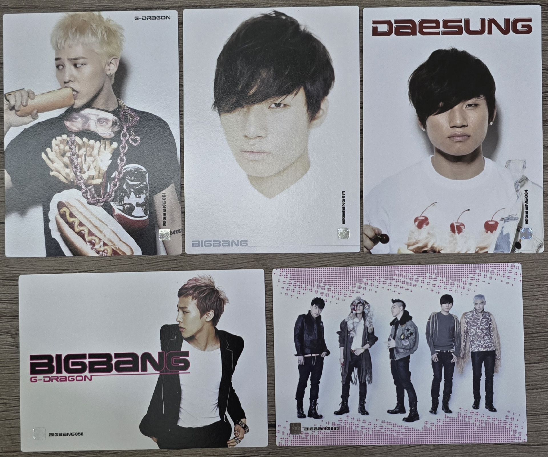 BIGBANG COLLECTION CARD 2011 YG官方收藏卡5張 黑骷髏