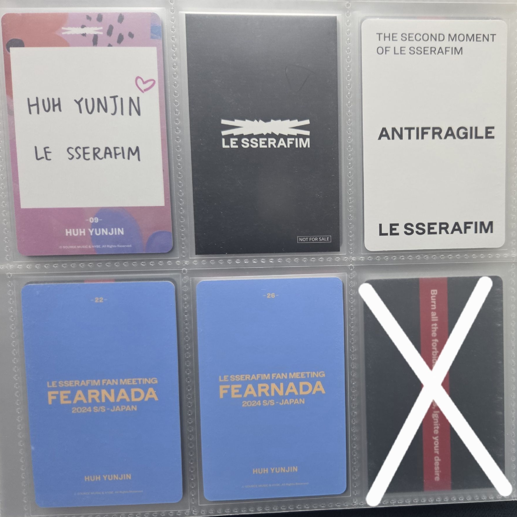 LE SSERAFIM YUNJIN 許允眞 特典 小卡 FEARNDA ANTUFRAGILE