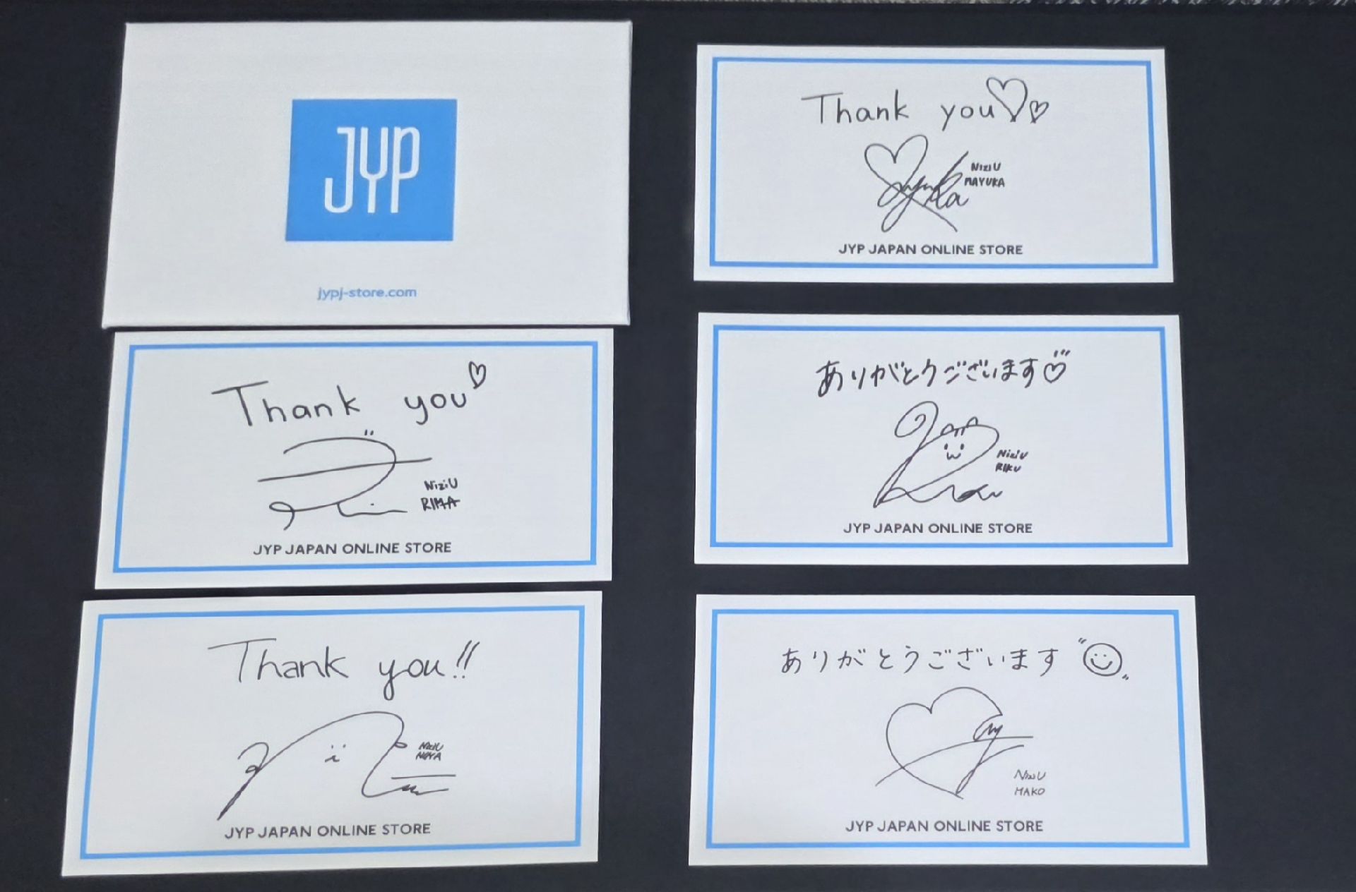 NiziU JYP JAPAN STORE 感謝卡