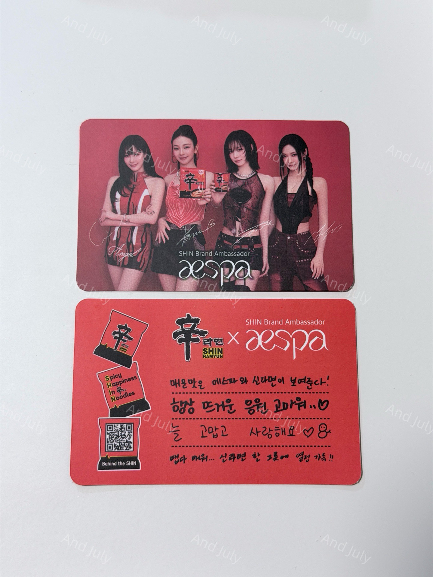 aespa 辛拉麵 代言卡