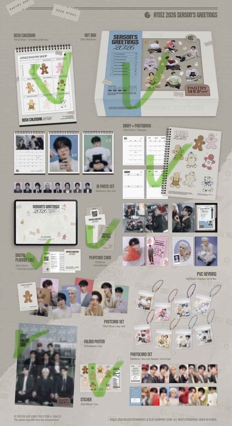 ATEEZ 2026年曆 拆售 set