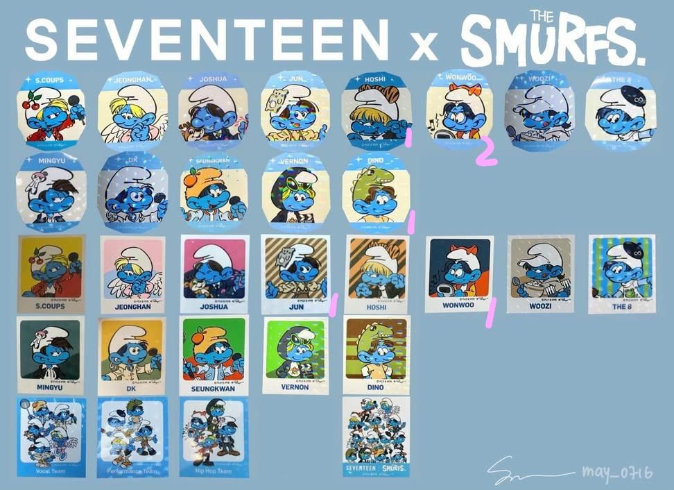 💎seventeen×藍色小精靈奎貼紙