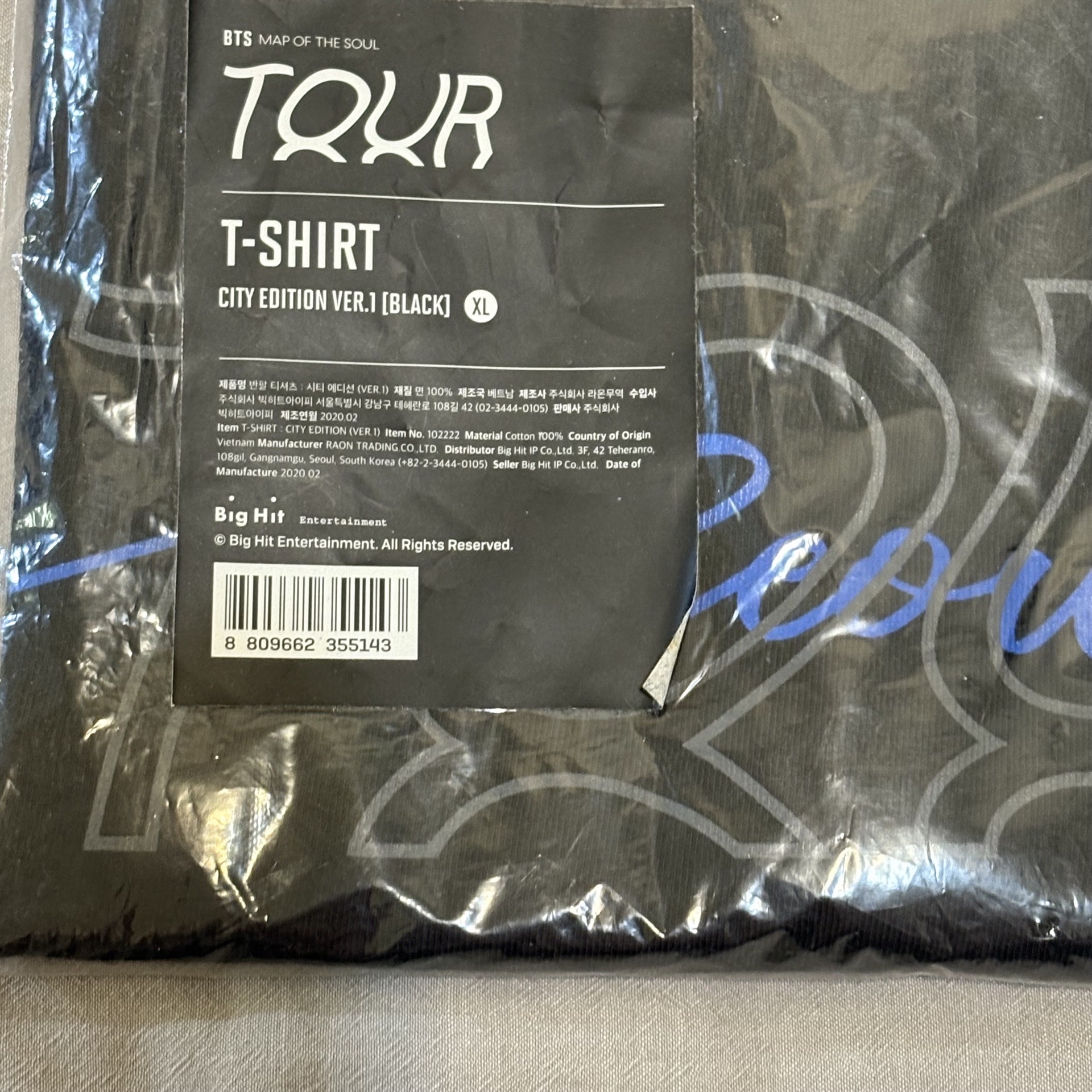 BTS MOTS TOUR 場周 短踢 T-shirt XL