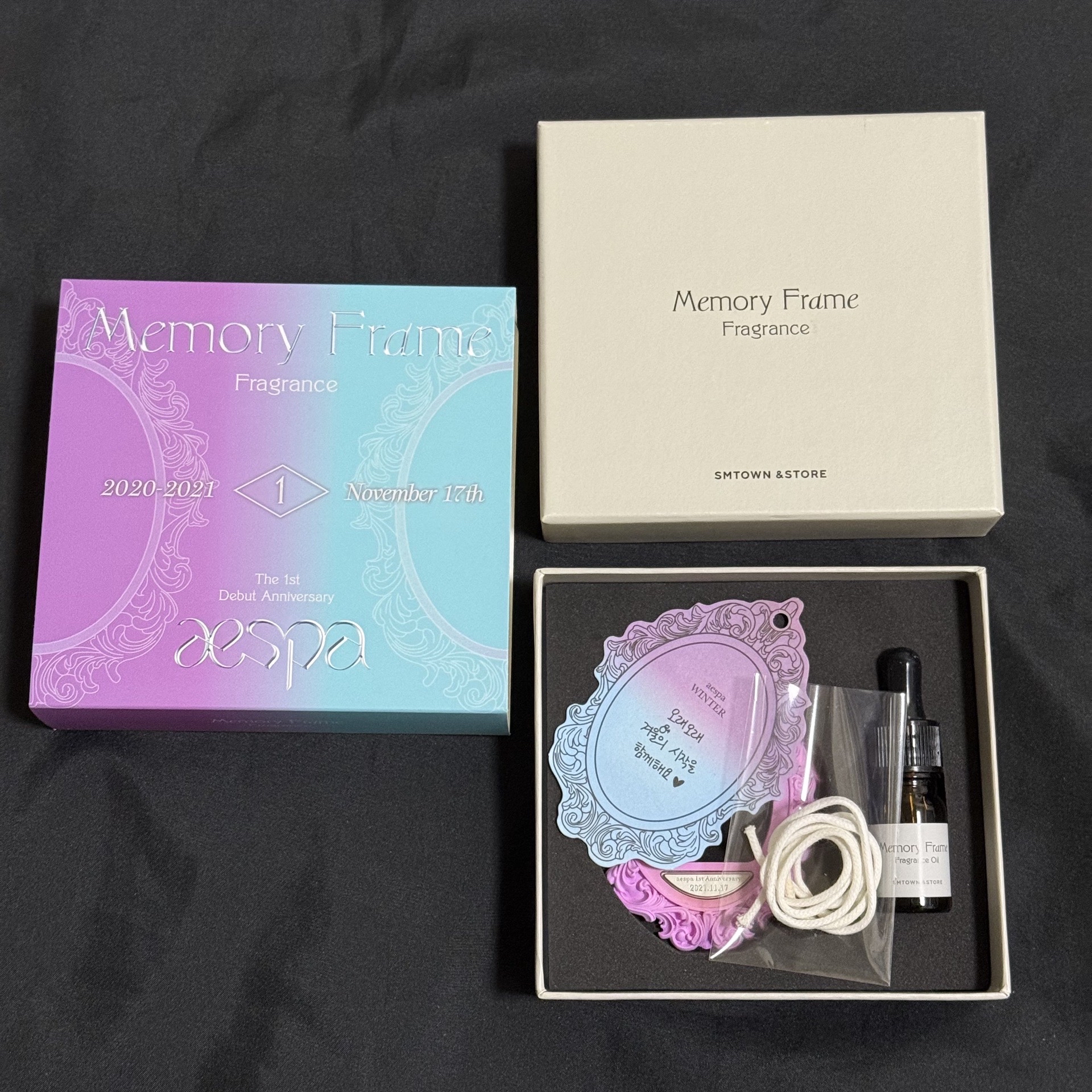 【二手】aespa 一週年週邊 Winter香氛相框組