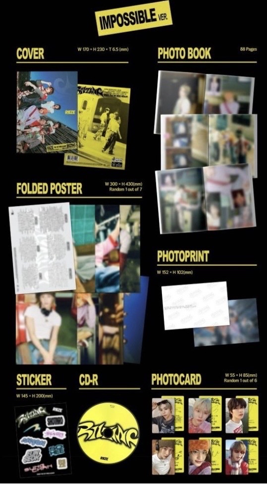 RIIZING 迷你一輯 專輯內容物 impossible ver.