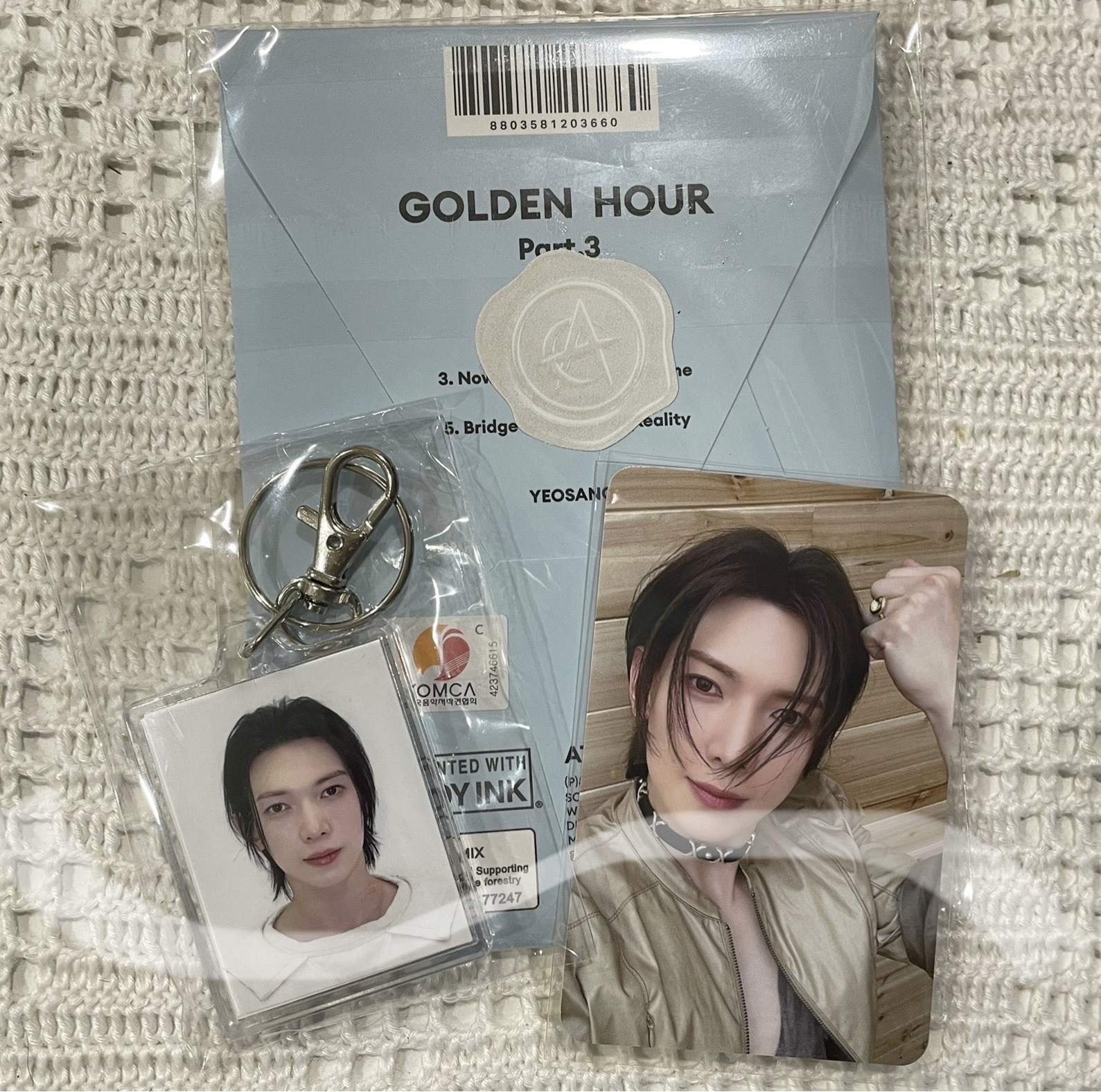 ATEEZ-GH3:SW特典卡-敲敲頭、POCA專、鑰匙圈（呂尚）