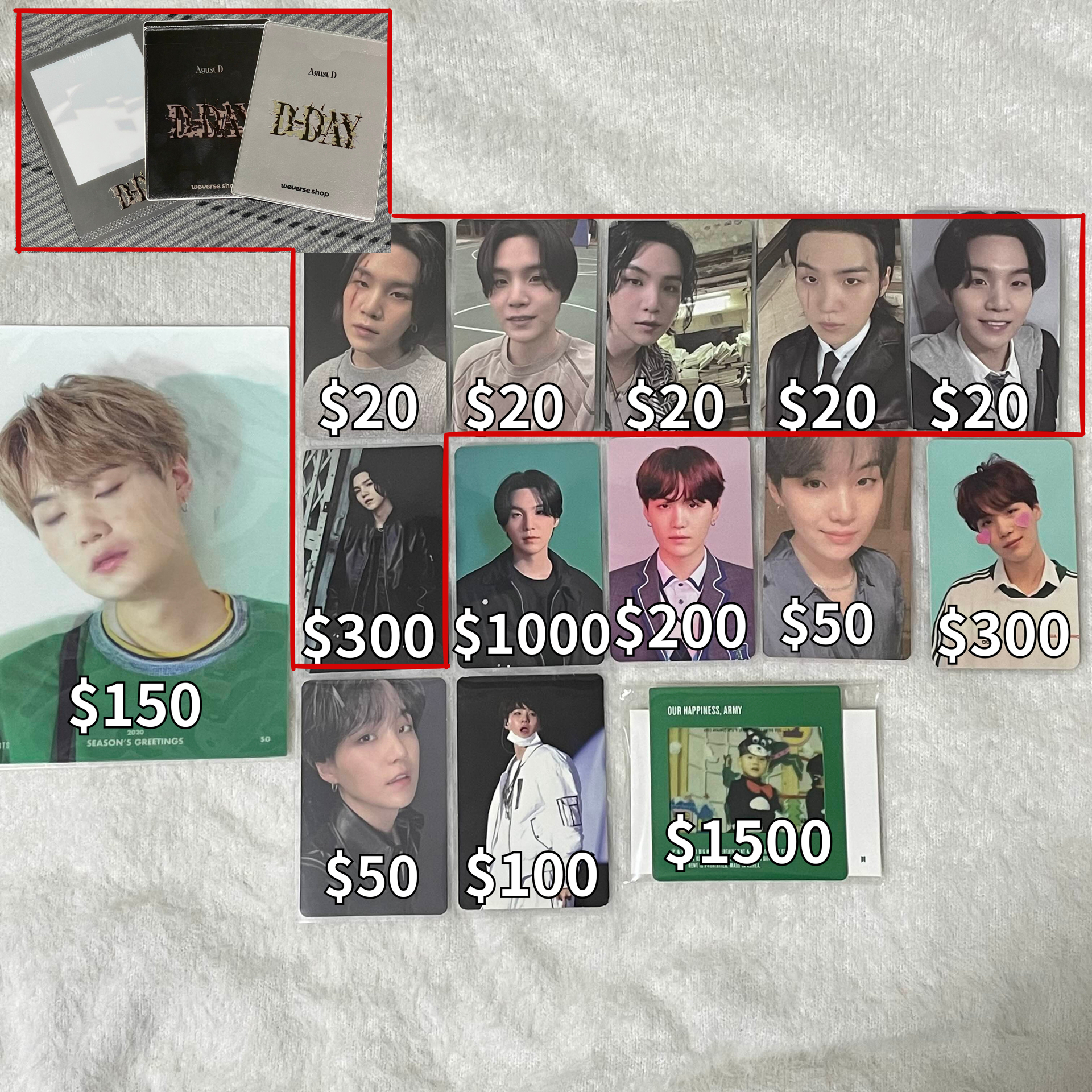 BTS 閔玧其小卡 SUGA