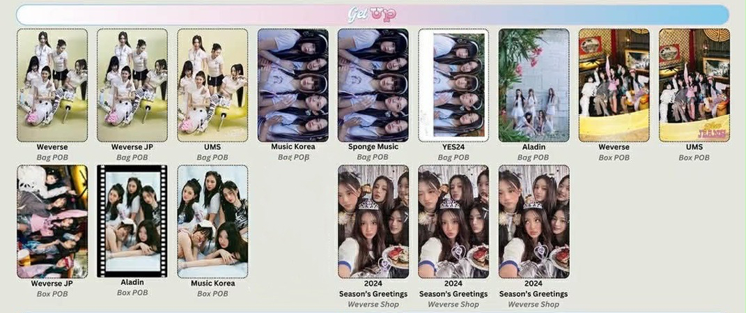 圖上除年曆外各一張，共12張