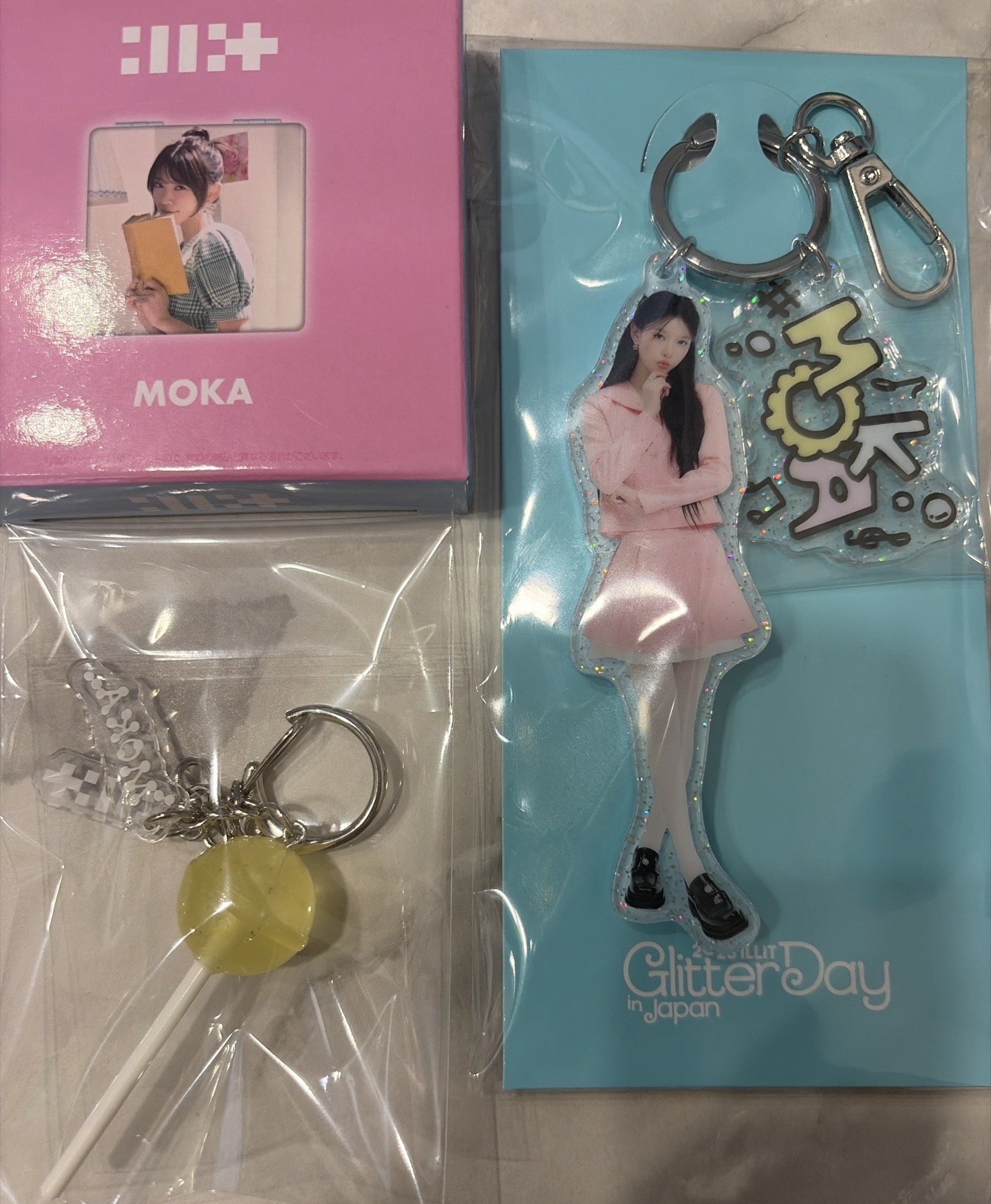 Illit 萌花 鏡子+棒棒糖吊飾+萌花吊飾 三個一組