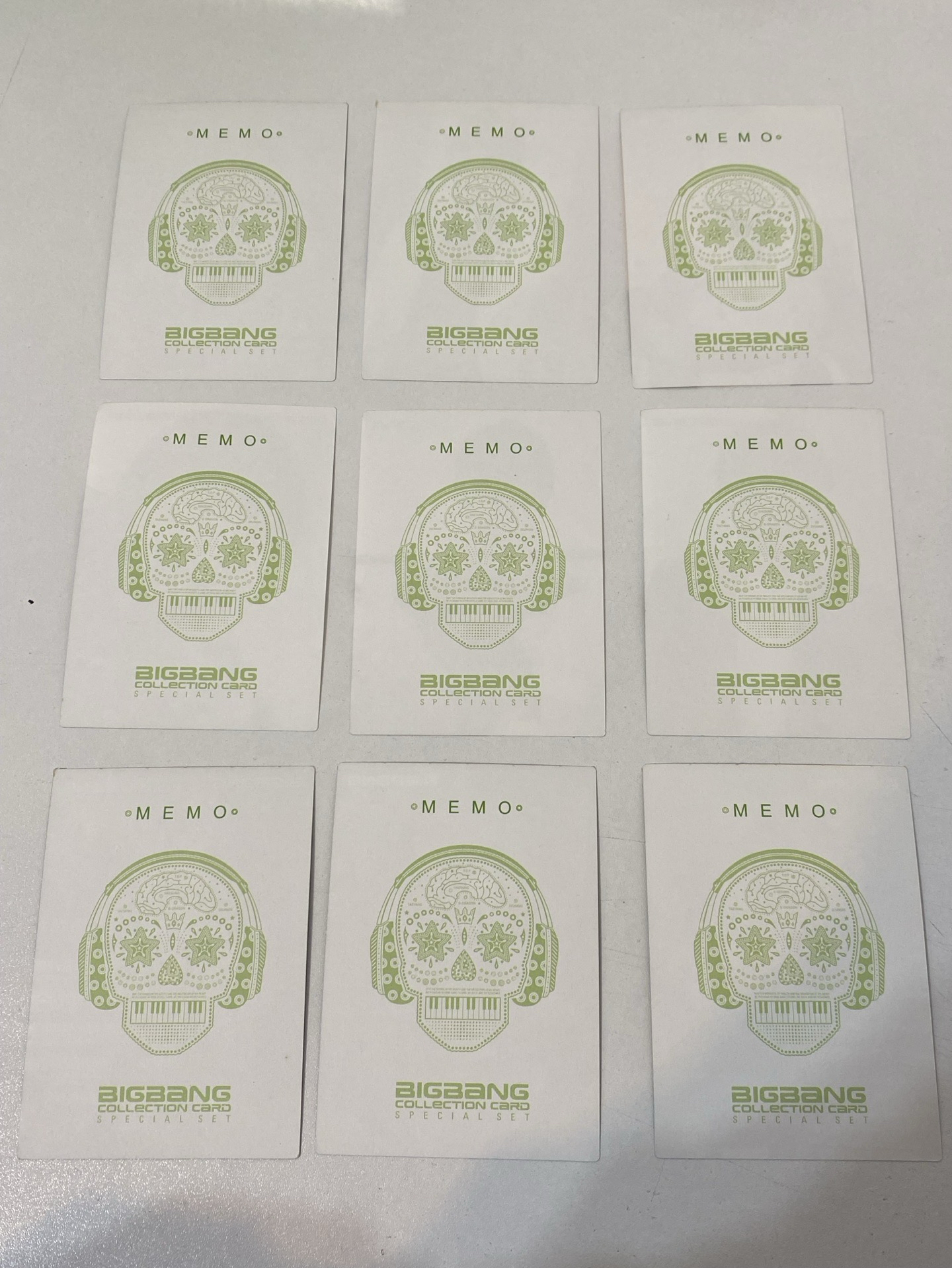 BIGBANG 大聲綠骷髏小卡（MEMO)