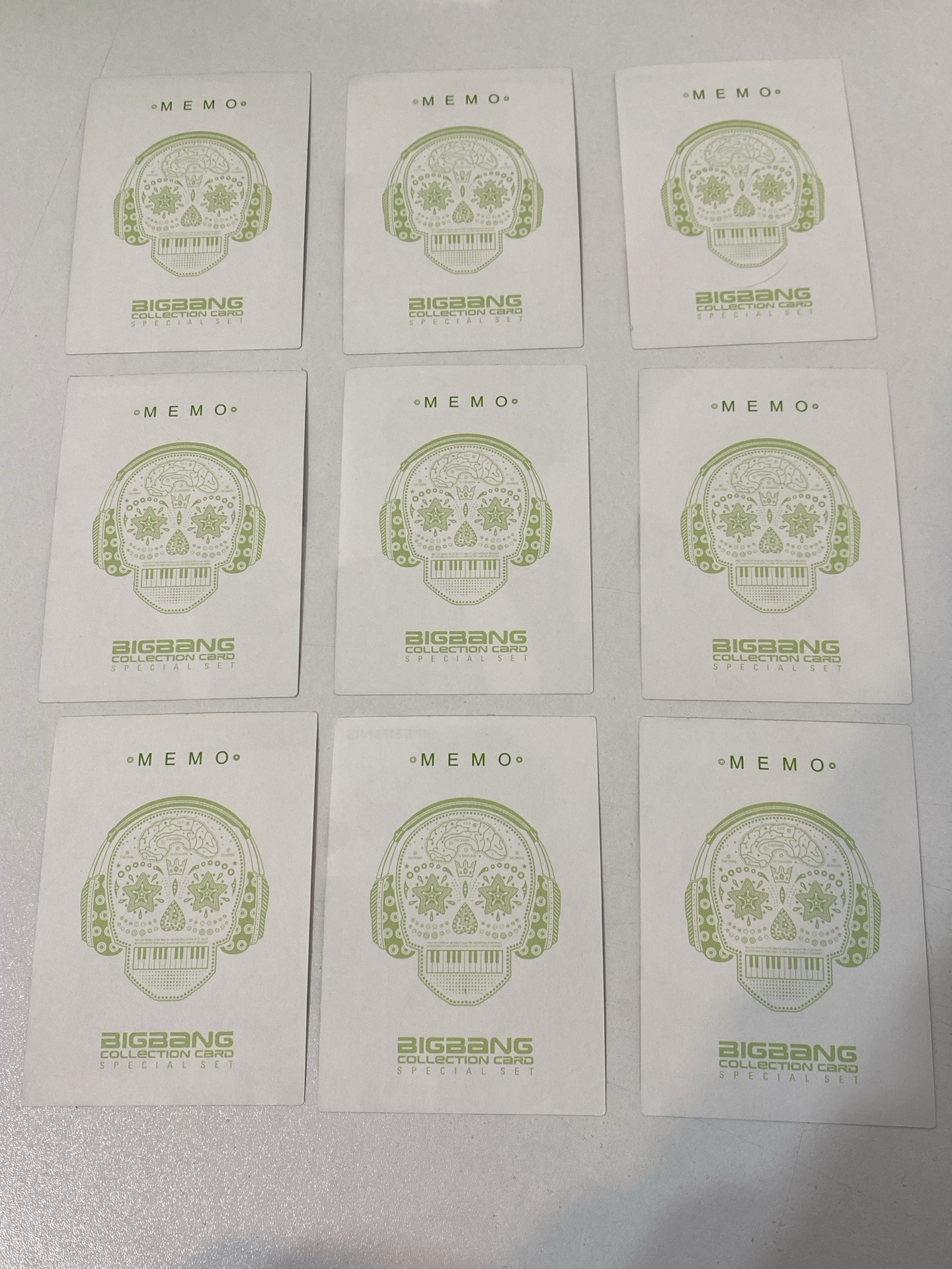 BIGBANG T.O.P綠骷髏小卡（MEMO)