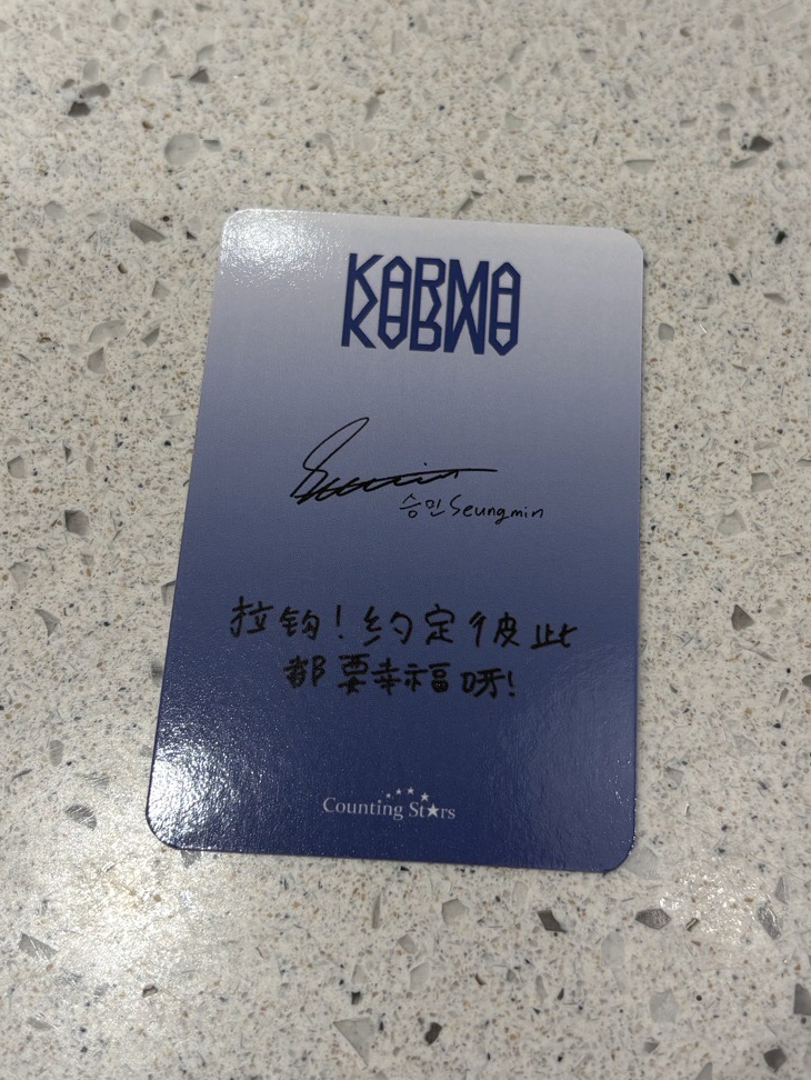Stray kids 昇玟 小卡 特典 數星星 中文卡背