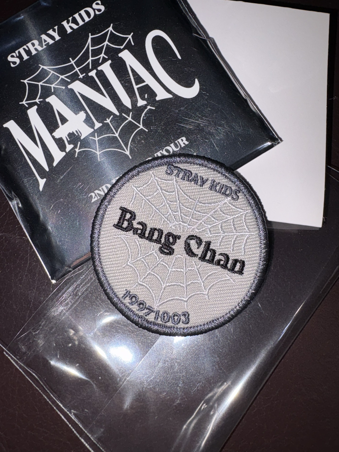 方刺繡蜘蛛網徽章燦