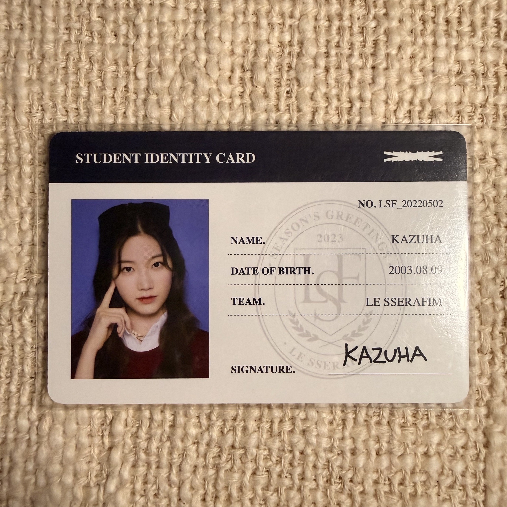 KAZUHA 中村一葉 2023 年曆ID卡