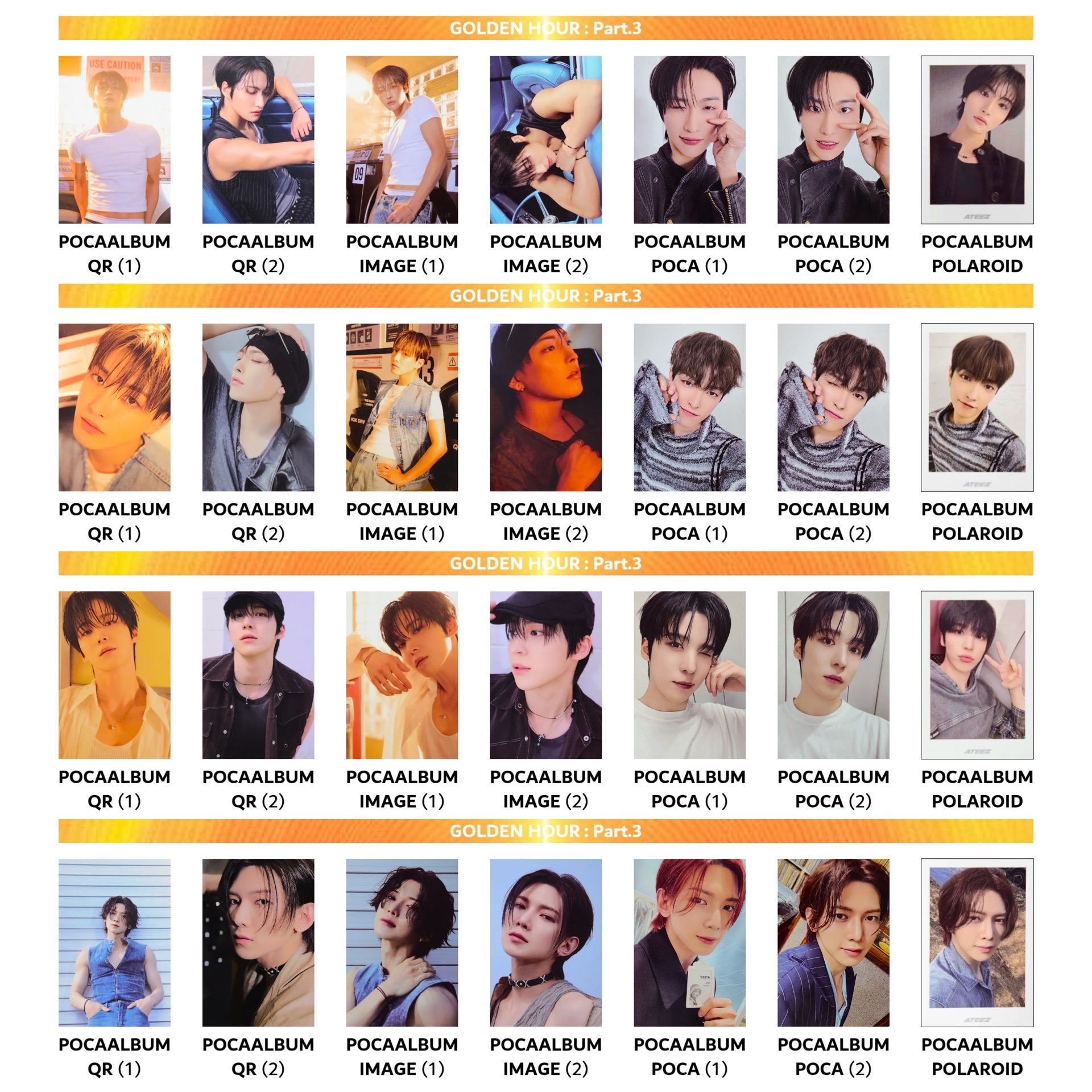 ATEEZ GH3 POCA小卡專 專輯小卡 弘中 星化 潤浩 呂尚 團體