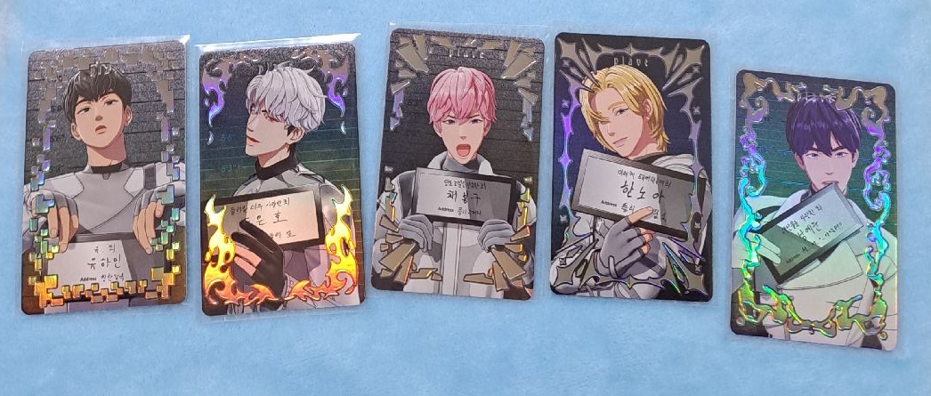 💙💜💗❤️🖤罪人卡一組（綁5人卡5包+光柵卡5張）