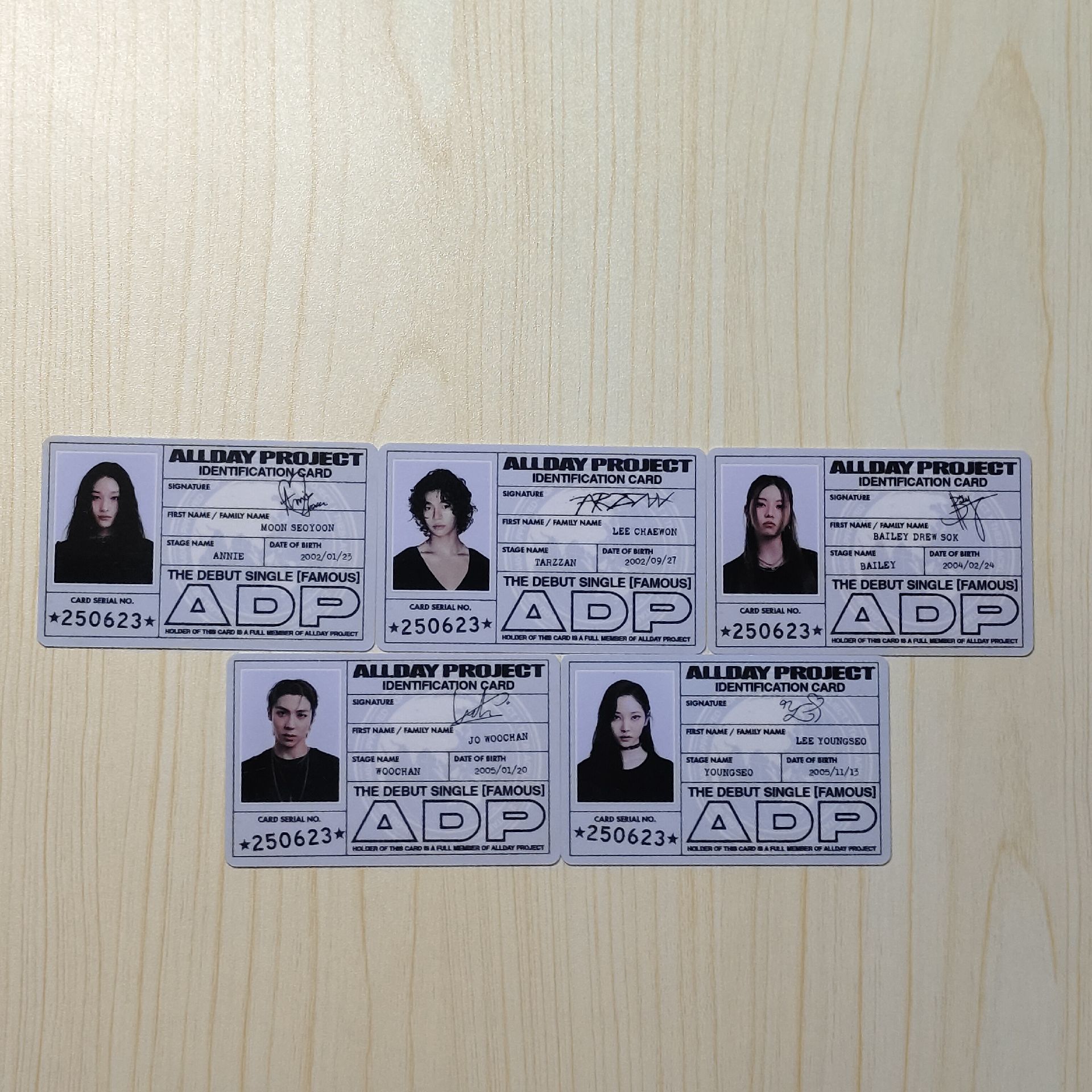 ALLDAY PROJECT 出道id卡一套