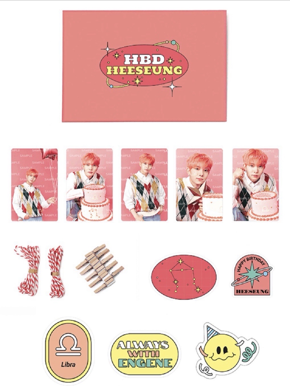 22年 羲承生日禮 HEESEUNG DIY PHOTO CARD GARLAND DIY小卡貼紙組 