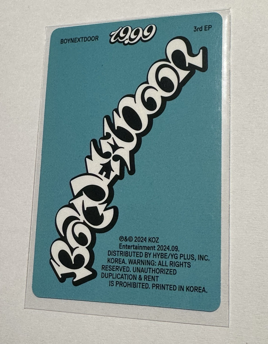 boynextdoor 19.99 專輯卡 Dangerous ver. 5