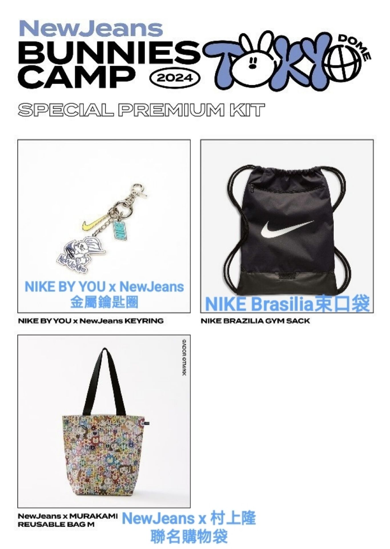 NewJeans BUNNIES CAMP 2024 東京巨蛋場 P席豪華套組 (最完整大全套！！)