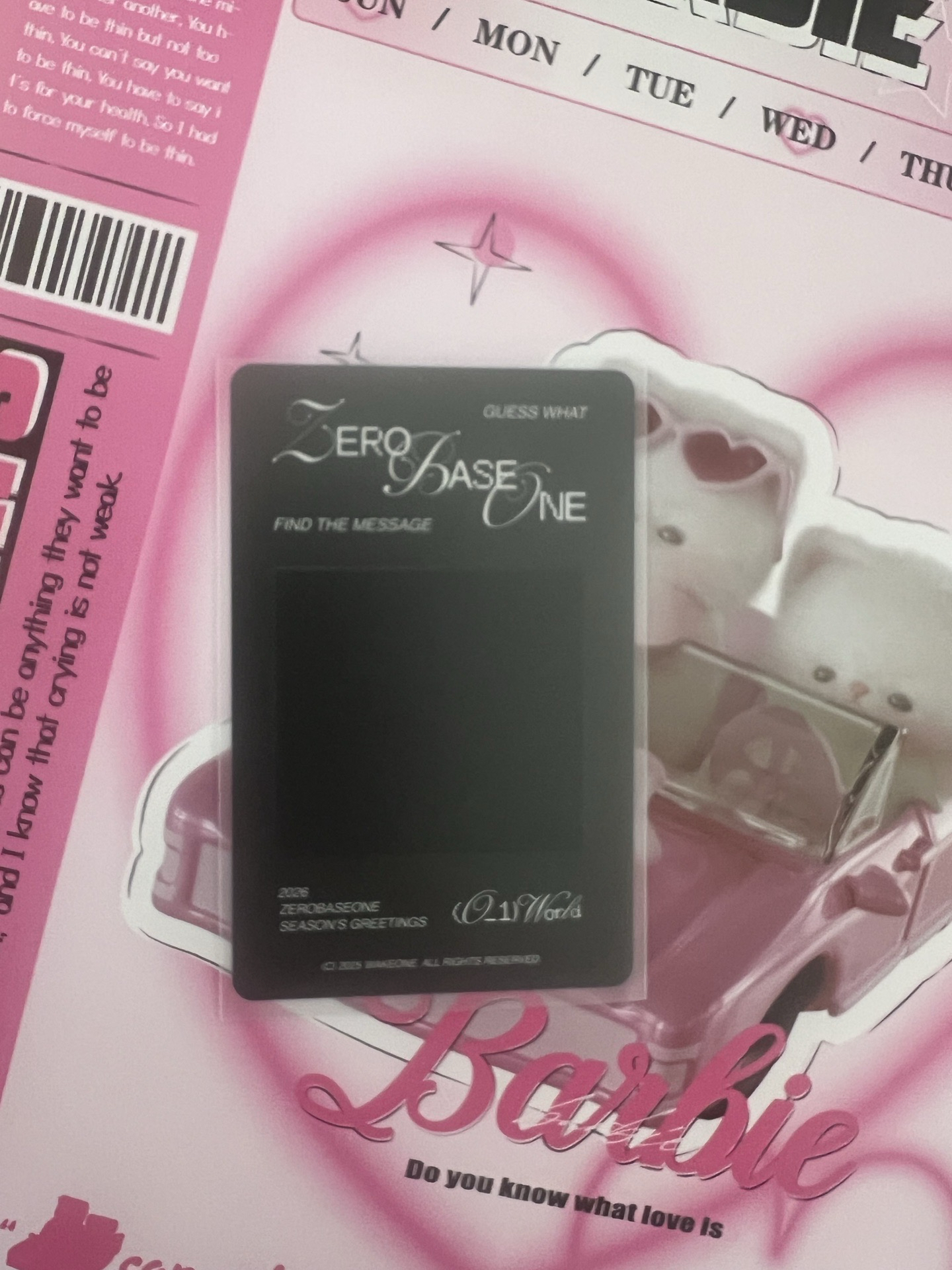 ZB1 成韓彬年曆固配卡