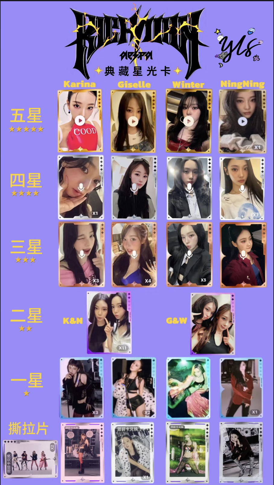 吉星光卡一套 沒五星沒撕拉片