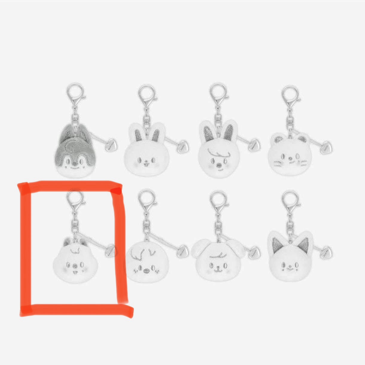 SKZOO銀色大頭吊飾（城）