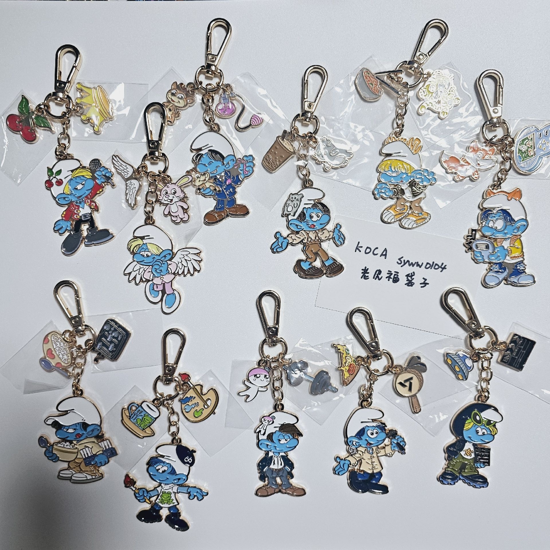 藍色小精靈 鑰匙圈吊飾 