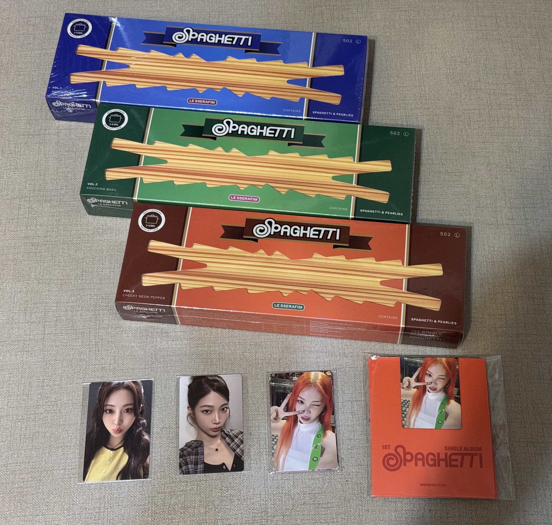 LE SSERAFIM SPAGHETTI wvs PB版預售特典&磁鐵書籤 葉簽售特典