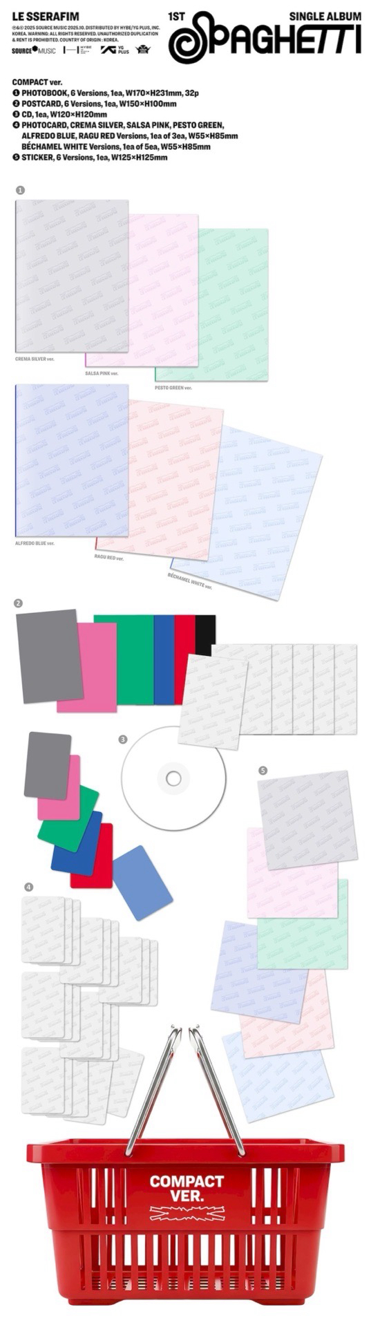 LE SSERAFIM SPAGHETTI 第一張單曲專輯 COMPACT 單封 未拆專 專輯