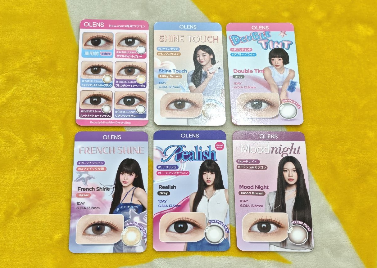 NewJeans OLENS 日版2.0 代言特典小卡組(全套未拆6張+有外包裝聯名附鏡子美瞳盒)