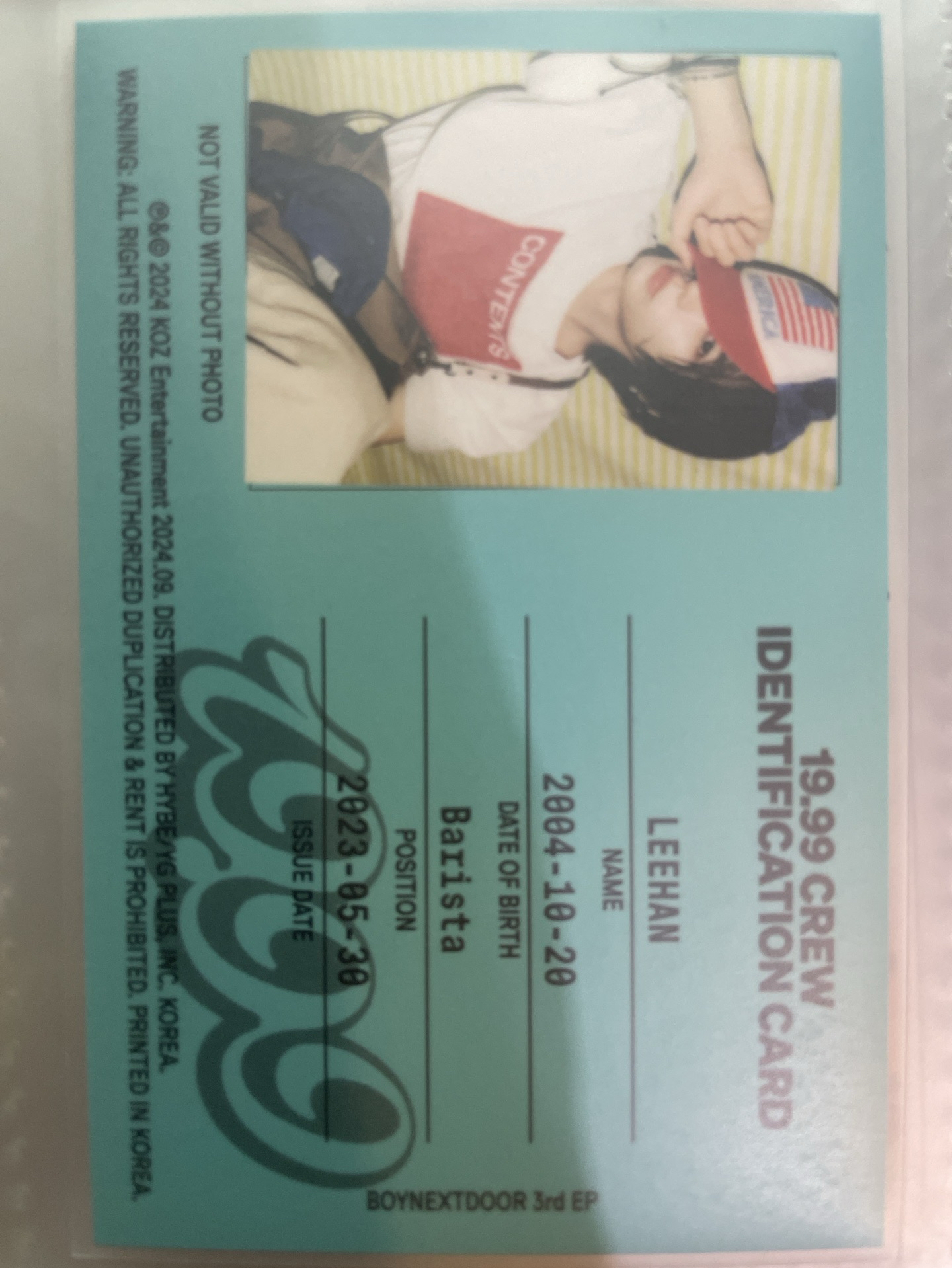 BOYNEXTDOOR 金桐儇 19.99 專輯卡 ID卡