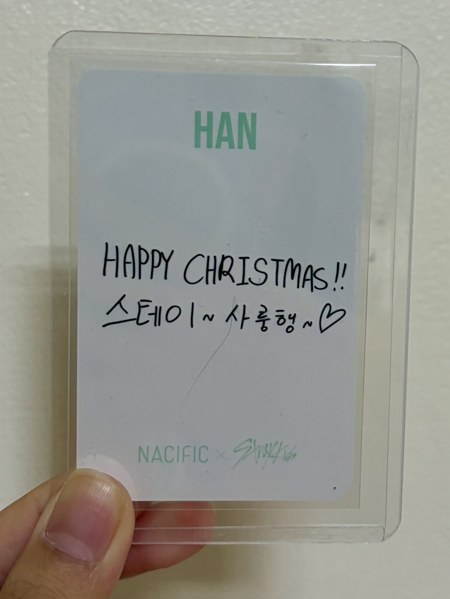 STRAYKIDS HAN 韓知城 Nacific化妝品卡（聖誕祝福卡背）
