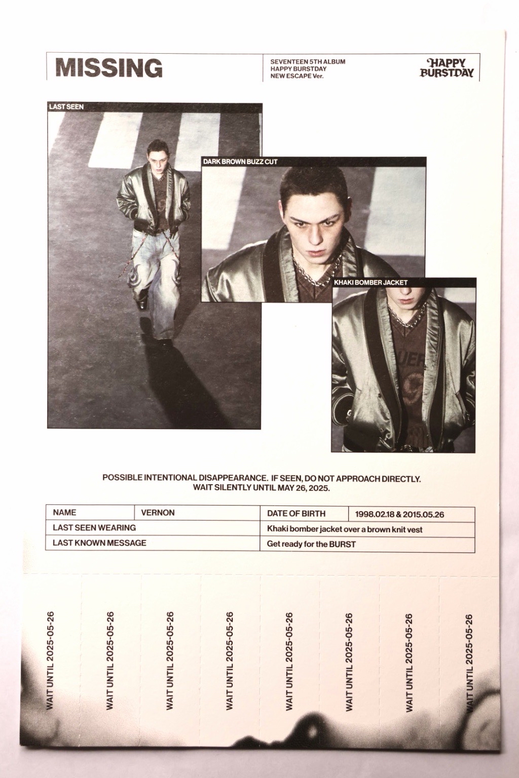 🤍正五 𝕍𝕖𝕣𝕟𝕠𝕟 尋人海報