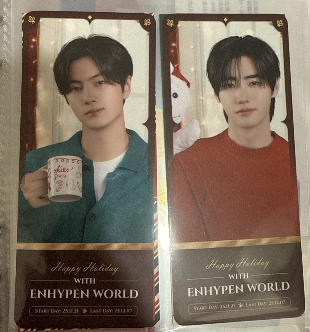 ENHYPEN WORLD 遊戲卡 已掃 JAKE/jay/sunghoon 聖誕書籤