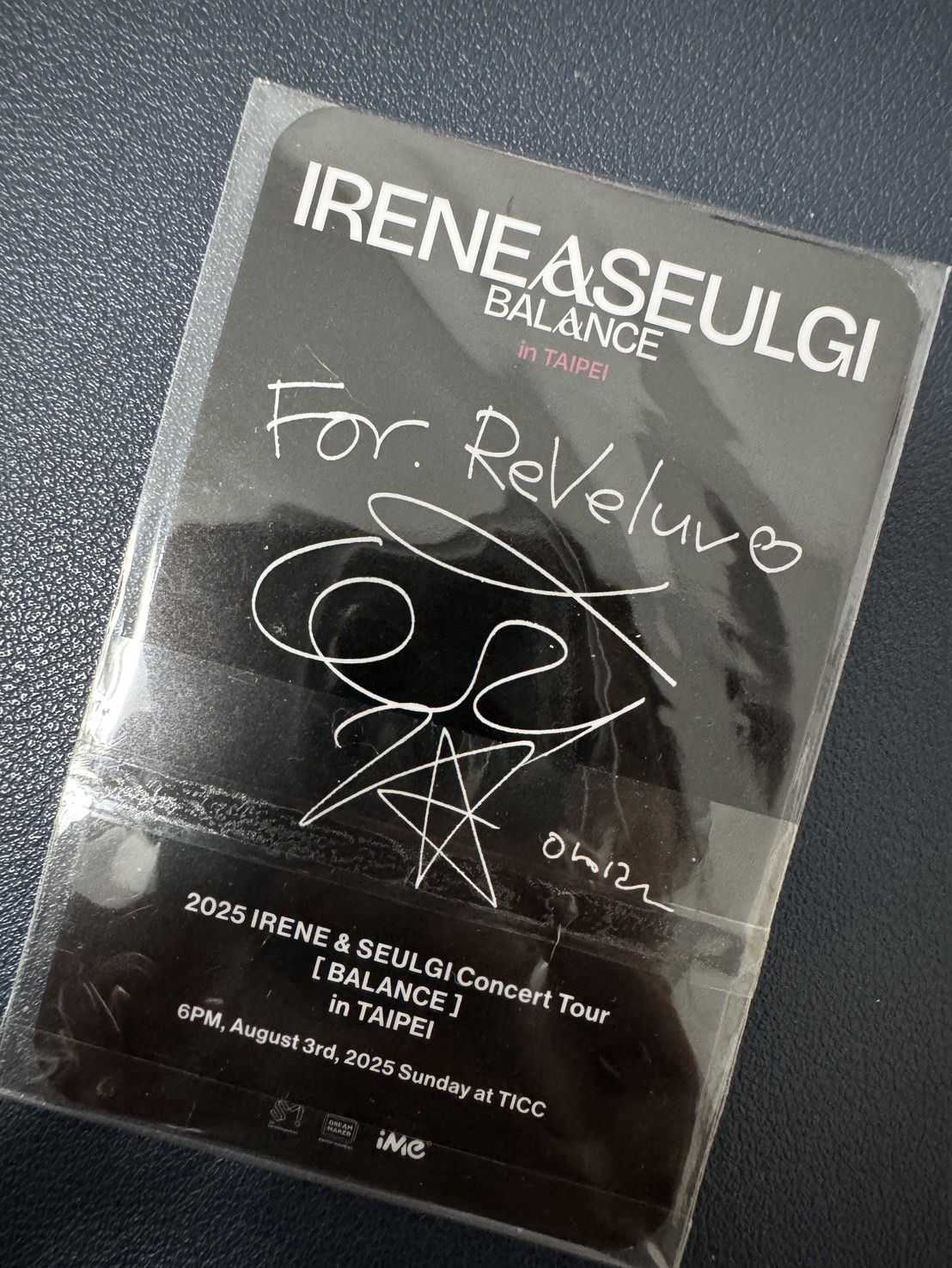 Red velvet Irene 台北場入場卡