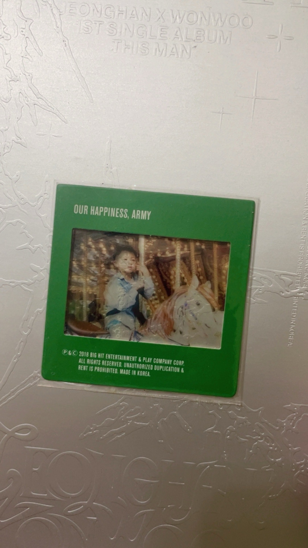 SG 年曆卡 2019 寶寶卡金碩珍Jin