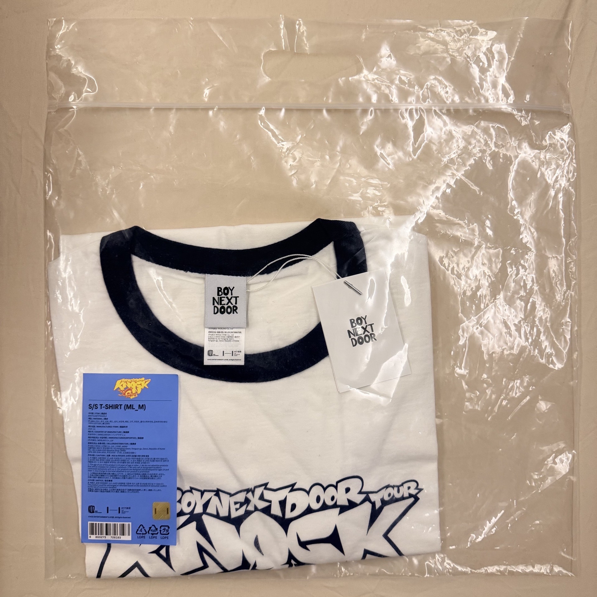 Knock On 巡迴 仁川場 T恤 短袖 M號