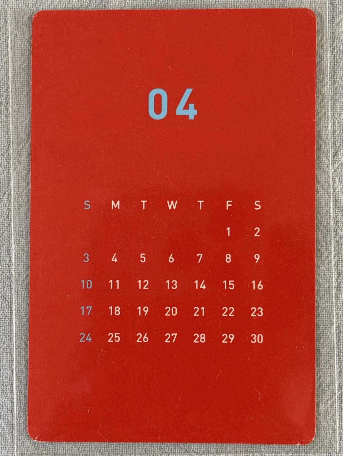 Red Velvet 2016 瑟琪 年曆 小卡