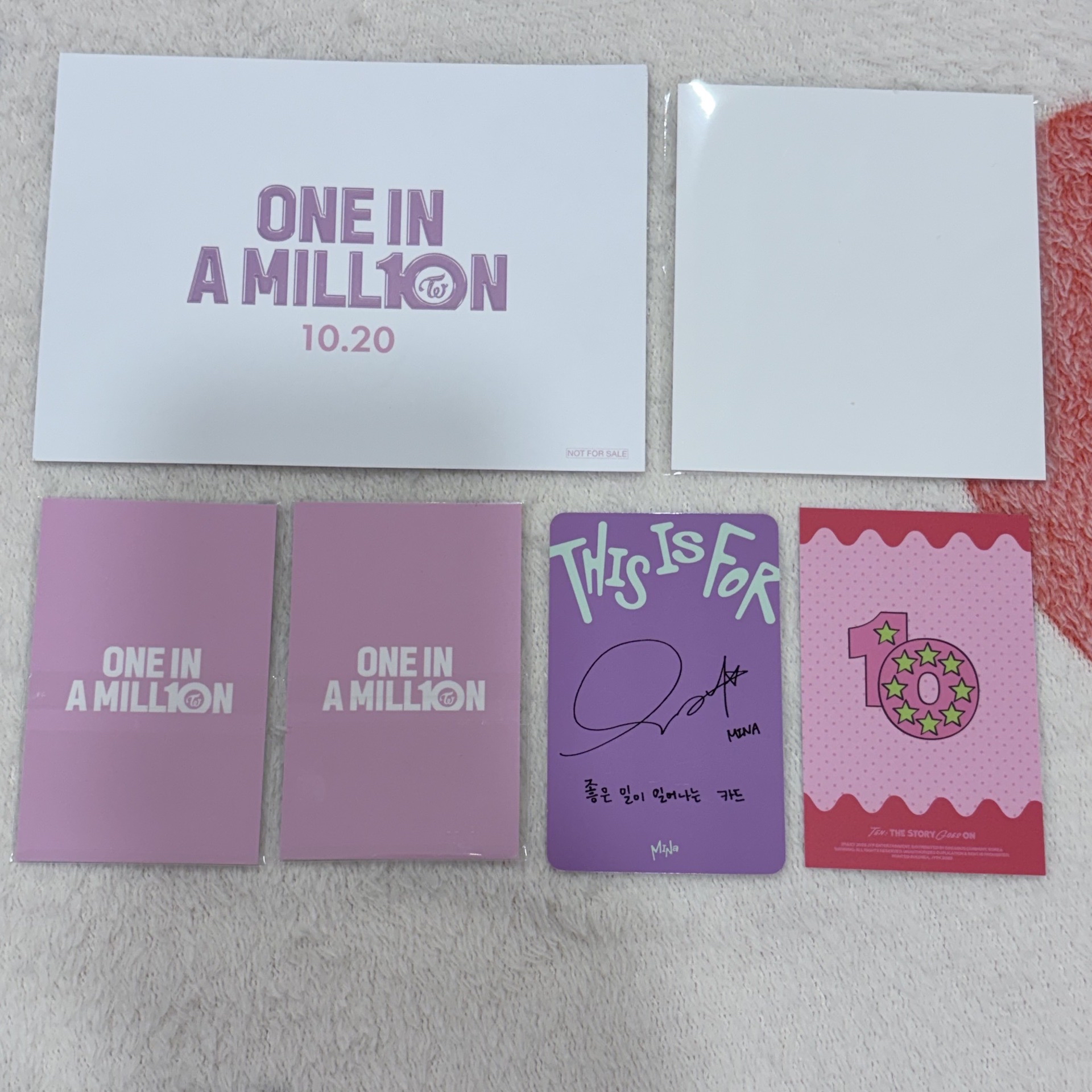 【TWICE】ONE IN A MILLION 電影特典  / 小盤明信片拍立得小卡 / MINA 定延