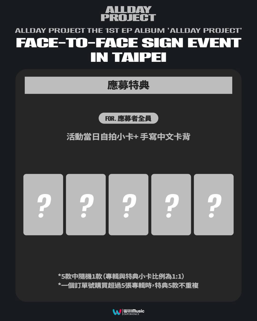 微樂客台北應募卡 中文手寫卡背