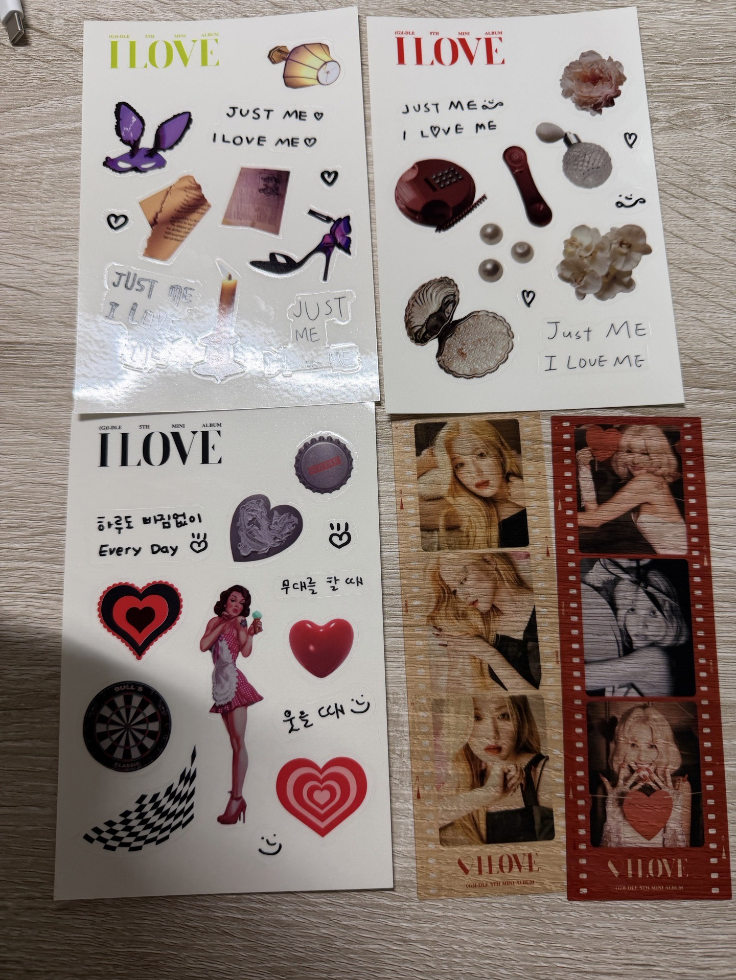 I LOVE 貼紙和書籤