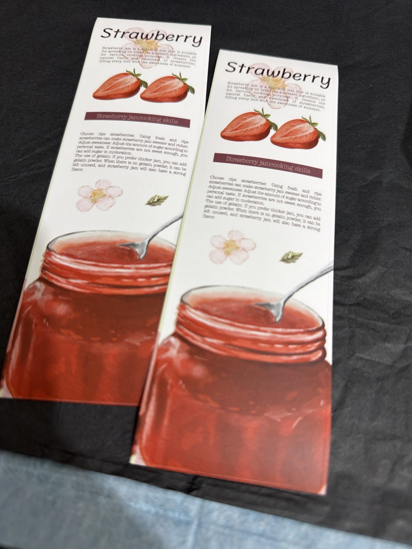 草莓醬長型封口貼5p