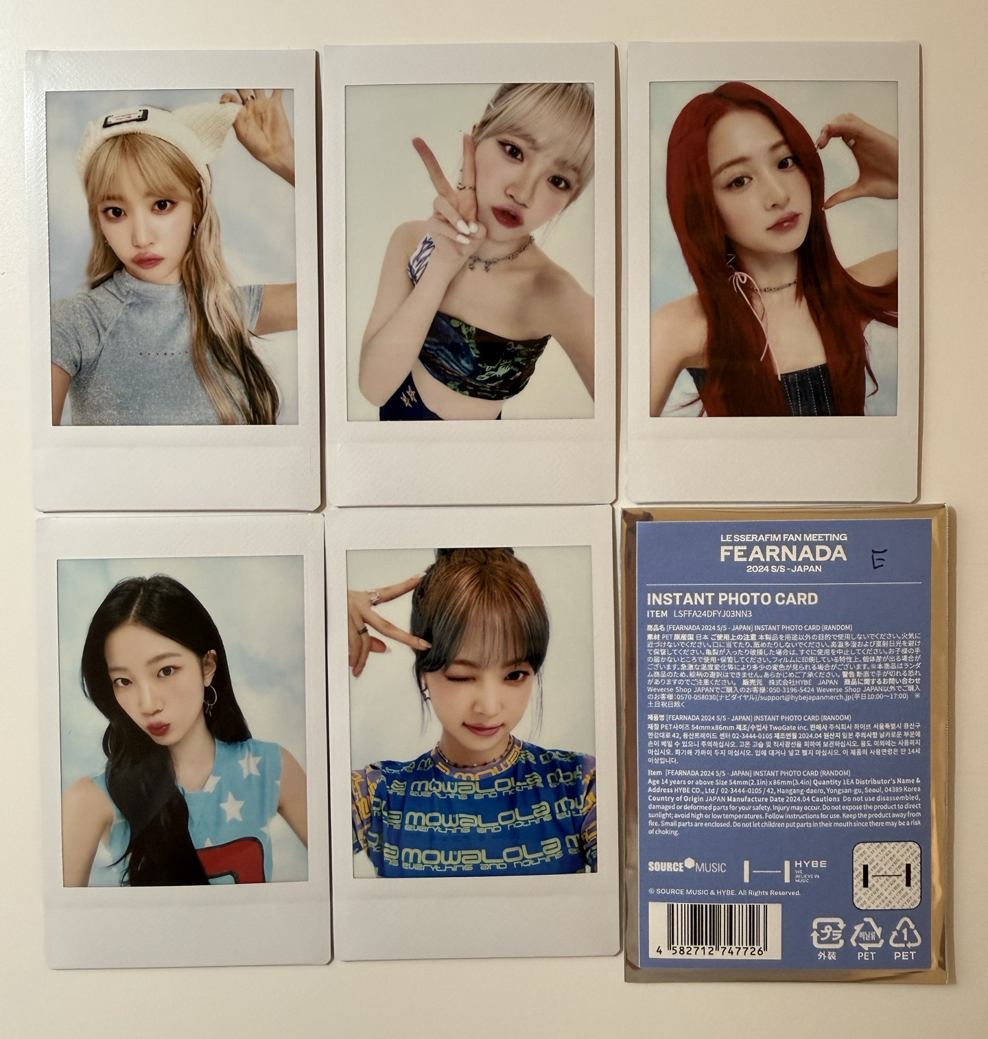 LE SSERAFIM | 24‘fm JP 隨機卡 真拍立得（全員）5張不拆