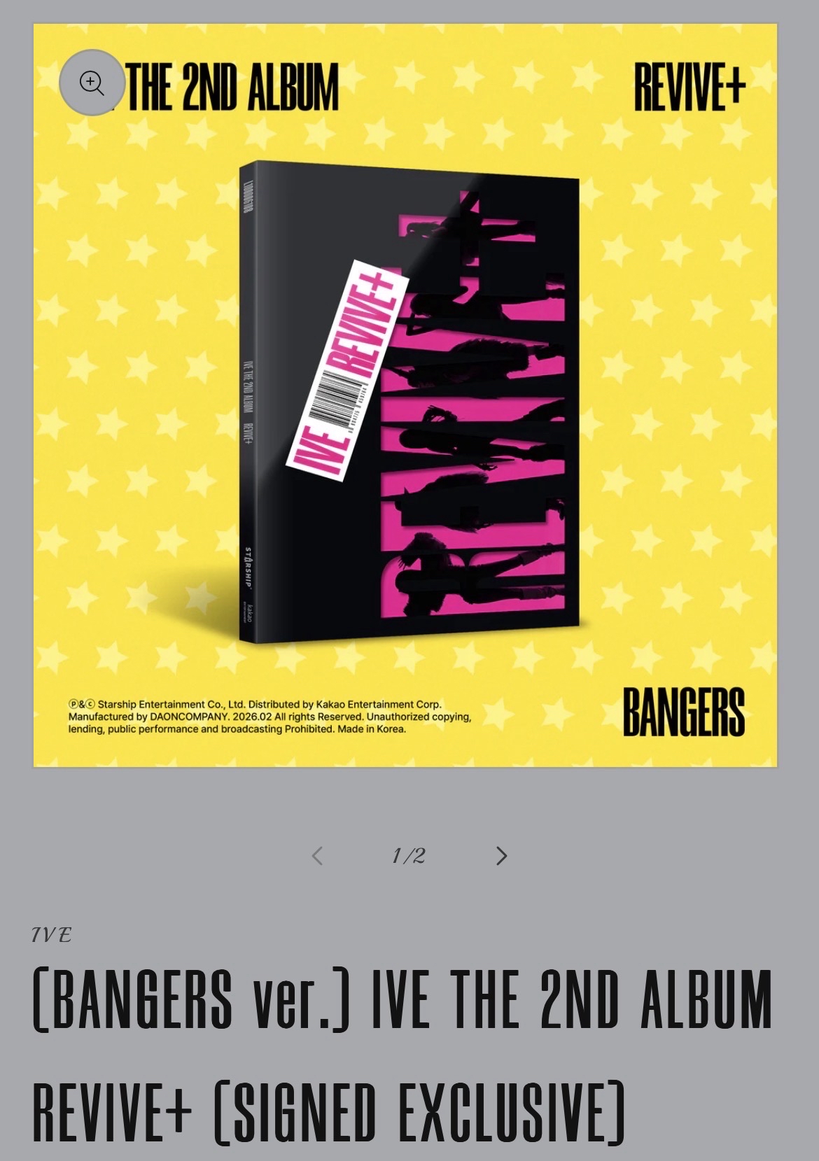 IVE美版親簽BANGERS版全新未拆