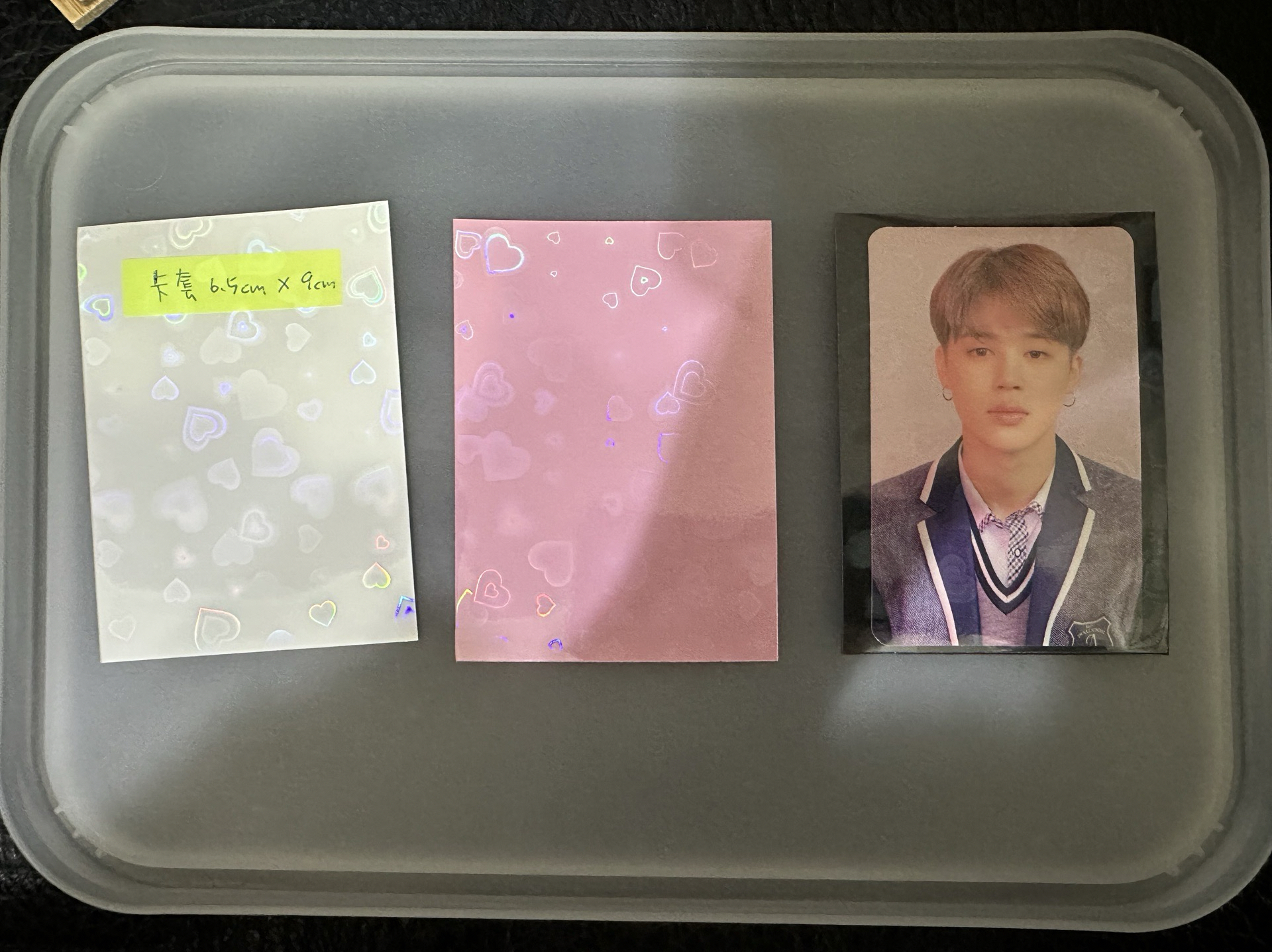 愛心小閃膜卡膜6.5cmx9cm（白色）